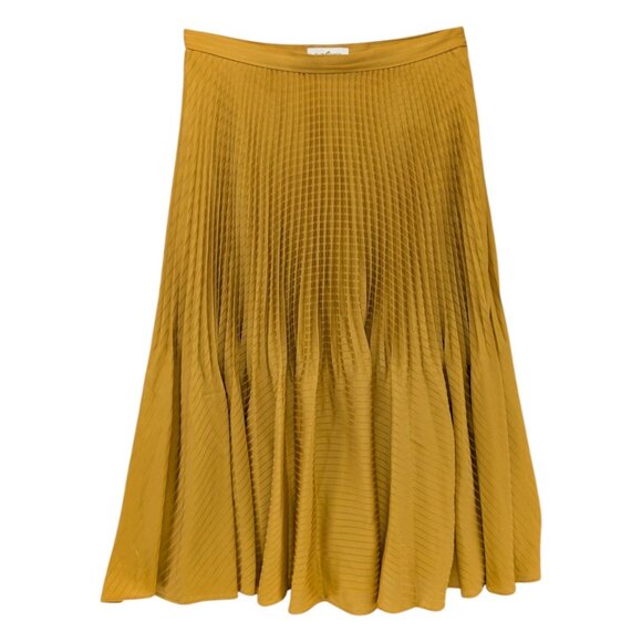 Club Monaco Dresses & Skirts - Club Monaco Yowshee Midi Skit Antique Gold Pleated Lined Side Zip Size 6